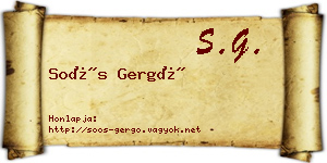 Soós Gergő névjegykártya
